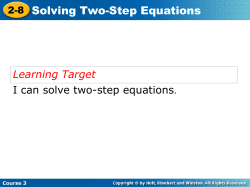 2-8 Solving Two-Step Equations
