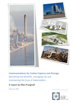 Communications for Carbon Capture and Storage