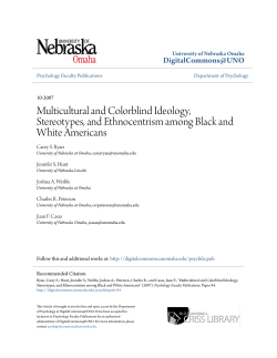 Multicultural and Colorblind Ideology, Stereotypes, and