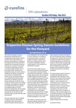 Grapevine Disease Spring Season Guidelines for the