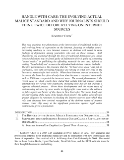 HANDLE WITH CARE: THE EVOLVING ACTUAL MALICE