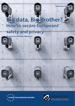 Big data, Big Brother? - Centre for European Reform