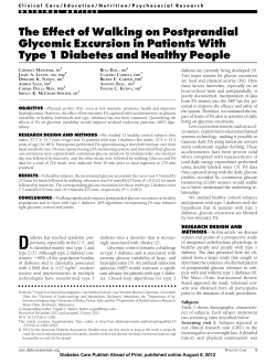 The Effect of Walking on Postprandial Glycemic