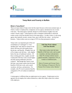 Temp Work and Poverty in Buffalo - Partnership for the Public Good
