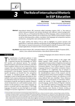 The Role of Intercultural Rhetoric in ESP Education