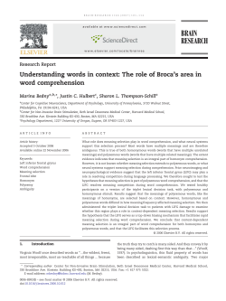 Understanding words in context: The role of Broca`s area in word