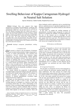 Swelling Behaviour of Kappa Carrageenan Hydrogel in Neutral Salt