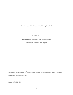 The American Color Line and Black Exceptionalism