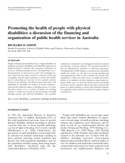 Promoting the health of people with physical