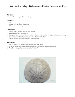 Activity #1 - Using a Dichotomous Key for