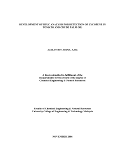 study the presence of lycopene as antioxidant in crude palm oil