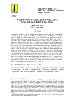 a geography of illicit crops (coca leaf) and armed