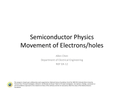 Semiconductor Physics Movement of Electrons/holes