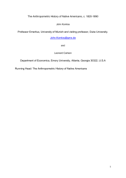 Anthropometric History of Native Americans, c