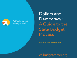 Dollars and Democracy: A Guide to the State Budget Process