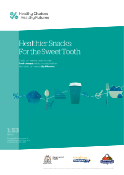 Healthier Snacks: For the Sweet Tooth