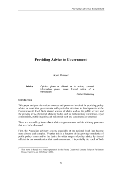 Providing Advice to Government