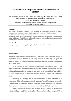 The Influence of Corporate External Environment on