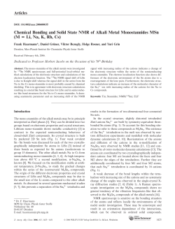 Chemical Bonding and Solid State NMR of Alkali Metal