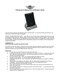 Palmscale 6.0 Manual and Calibration Guide