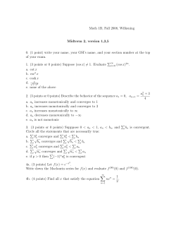 Math 1B, Fall 2008, Wilkening Midterm 2, version 1,3,5 0. (1 point