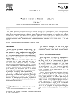 Wear in relation to friction &mdash; a review