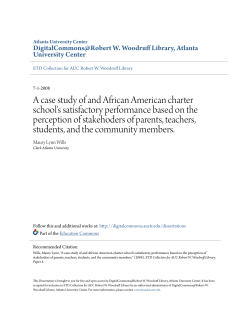 A case study of and African American charter school`s satisfactory