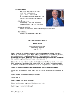 Eleanor Gibson - Society for Research in Child Development