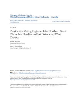 Presidential Voting Regions of the Northern Great Plains: No Need