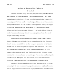 Lina Lulli Music You Listen To 1 Are You at the Mercy