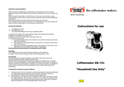 Technivorm KB741 Coffee Maker User Manual