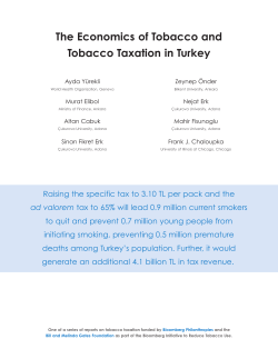 The Economics of Tobacco and Tobacco Taxation in Turkey