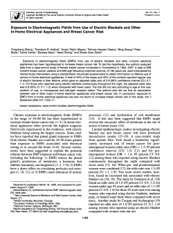 Exposure to Electromagnetic Fields from Use of Electric Blankets