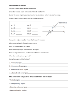 Patty paper and parallel lines Use patty paper to make 2 folds that