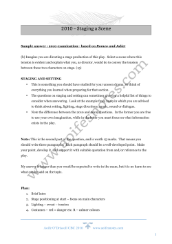 2010 &ndash; Staging a Scene