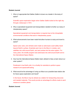 Student Journal 1. Why is it appropriate that Galileo Galilei is known