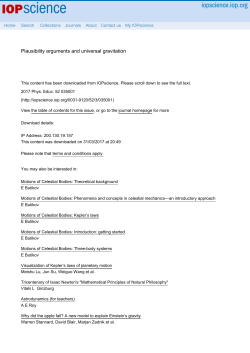 Plausibility arguments and universal gravitation