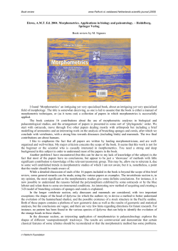 Elewa, A.M.T. Ed. 2004. Morphometrics. Applications in biology and