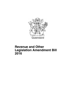 Revenue and Other Legislation Amendment Bill 2016