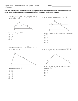Side Splitter Theorem