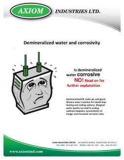 Demineralized water and corrosivity water corrosive