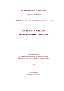 FEMALE GENITAL MUTILATION AND THE SWISS HEALTH CARE