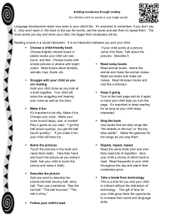 Building vocabulary through reading For children with no words or