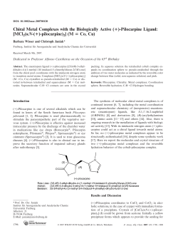 MCl2(&kappa;N-( )-pilocarpine) 2