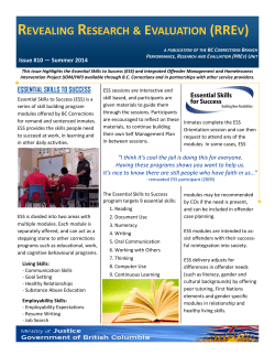 Highlights evaluations of the Essential Skills to Success program for