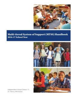 Multi-tiered System of Support (MTSS) Handbook