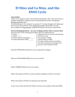 El Nino Worksheet