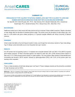 prevalence of type i allergy to natural subber latex and type