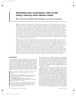 Estimating food consumption rates of fish using a mercury mass