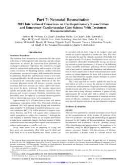 Part 7: Neonatal Resuscitation